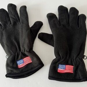 American Flag Gloves Embroidered Men’s Unisex Black Polyester Soft
